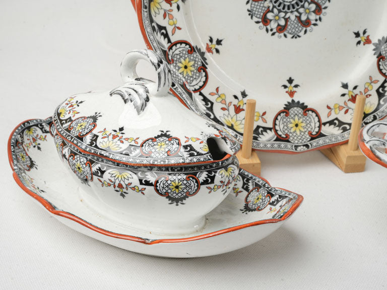 Exquisite Multi-Colored Pottery Set