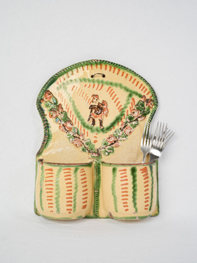 Antique glazed wall-mounted drainer