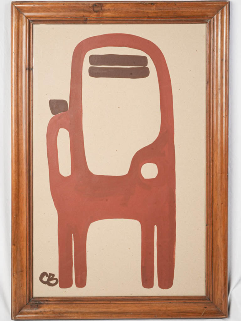 Framed Totemic Chair Composition in Terracotta by Caroline Beauzon - 49½" x 34¼"