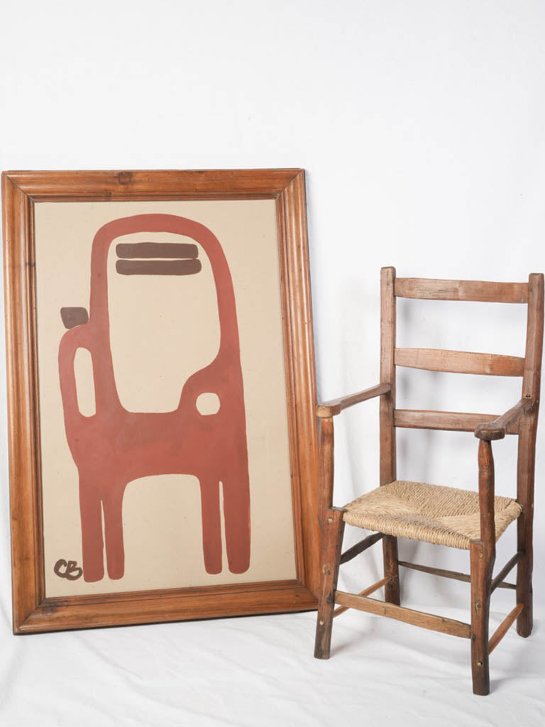 Framed Totemic Chair Composition in Terracotta by Caroline Beauzon - 49½" x 34¼"