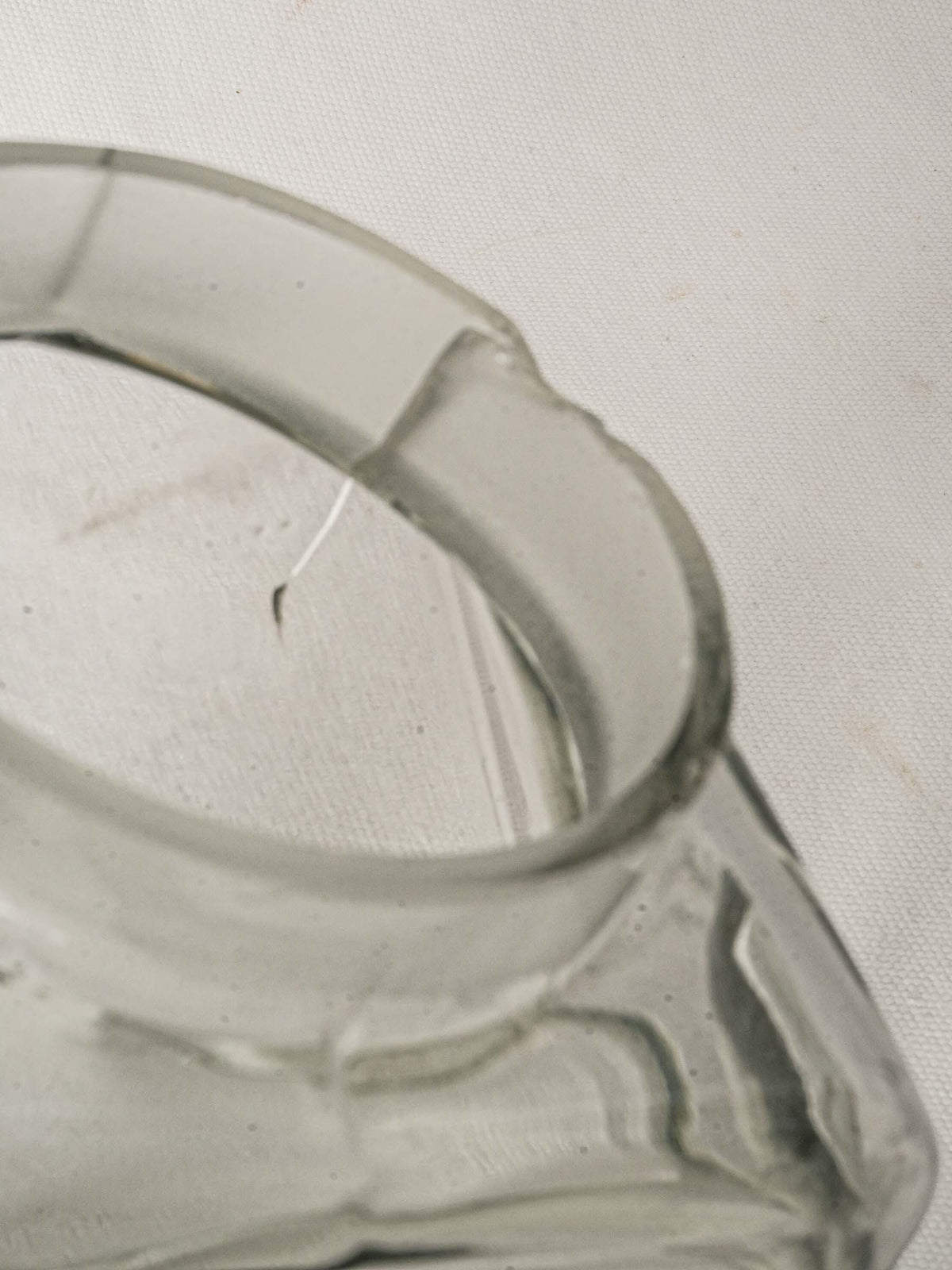 Vintage French Glass Kitchen Canister with Lid - 1940s