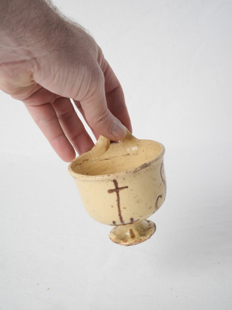 Antique glazed holy water font