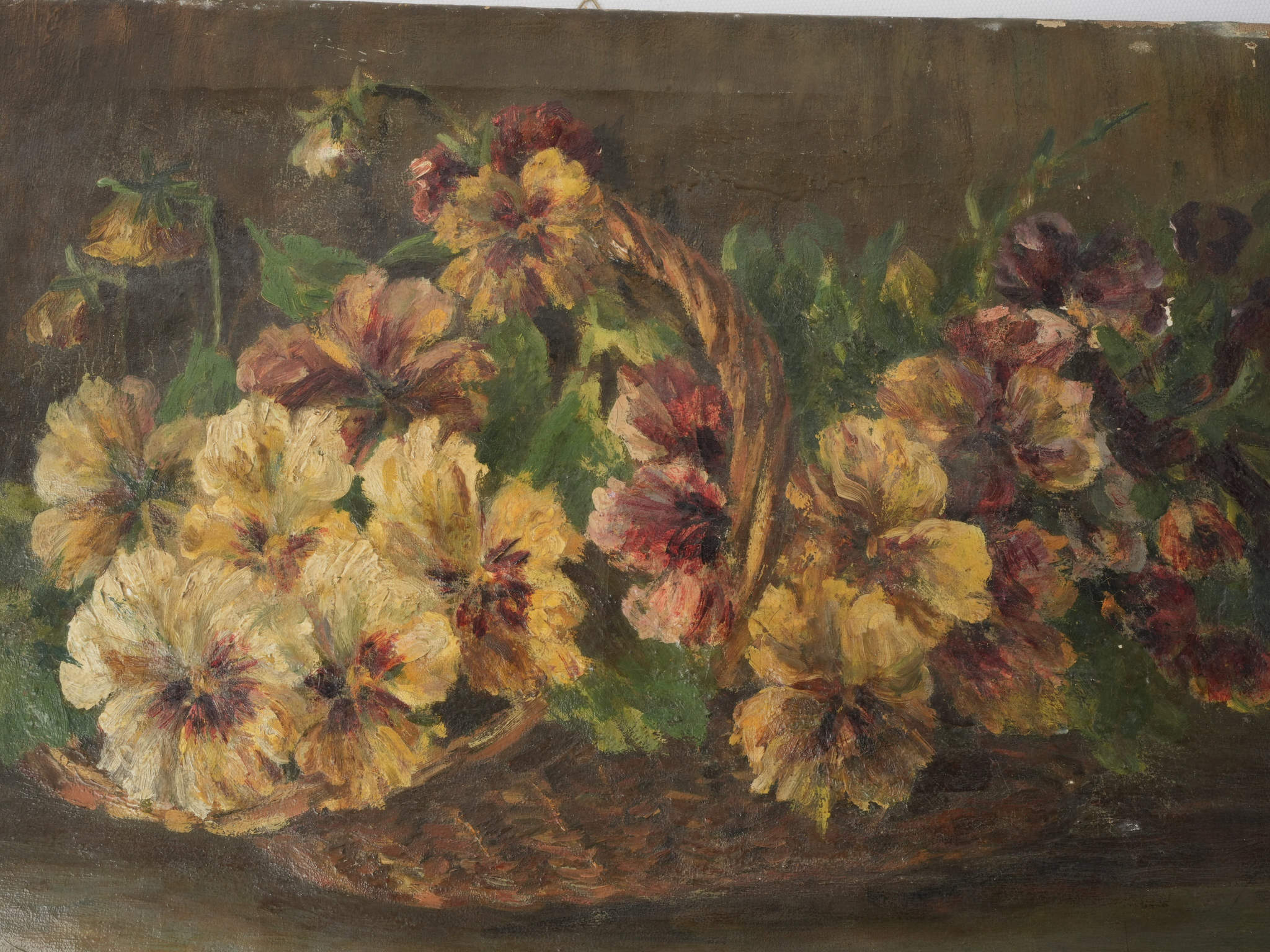 Rustic oil on canvas artwork