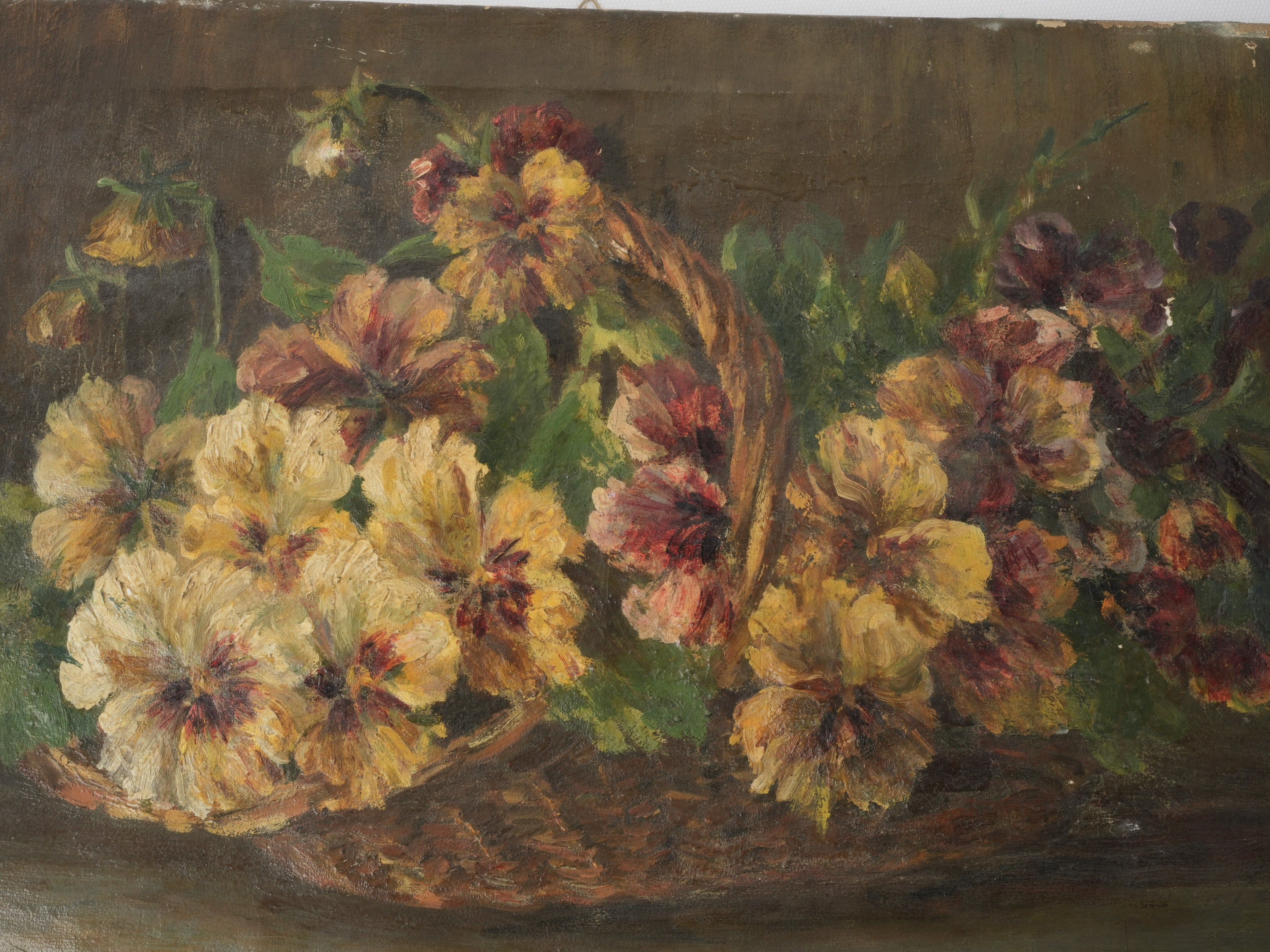 Rustic oil on canvas artwork