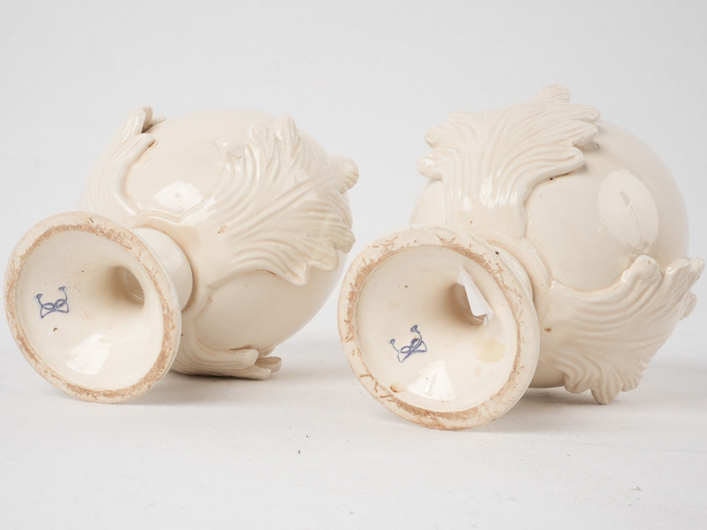 Decorative pair of egg ornaments - cream 9¾"