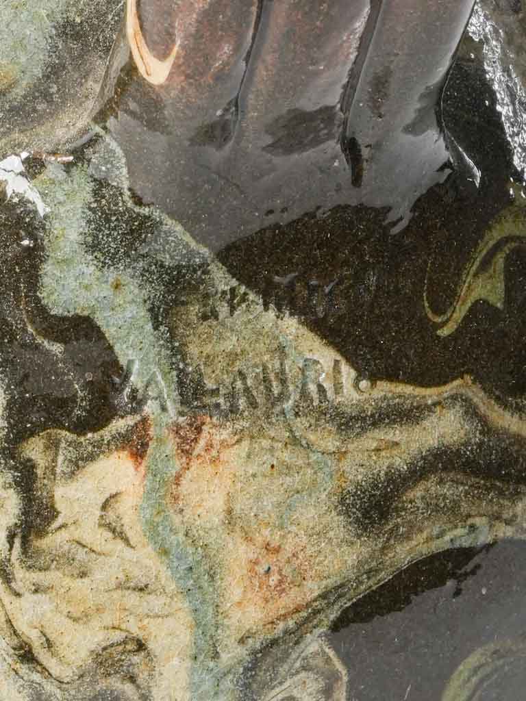 Artistic swirling-pattern glazed jug