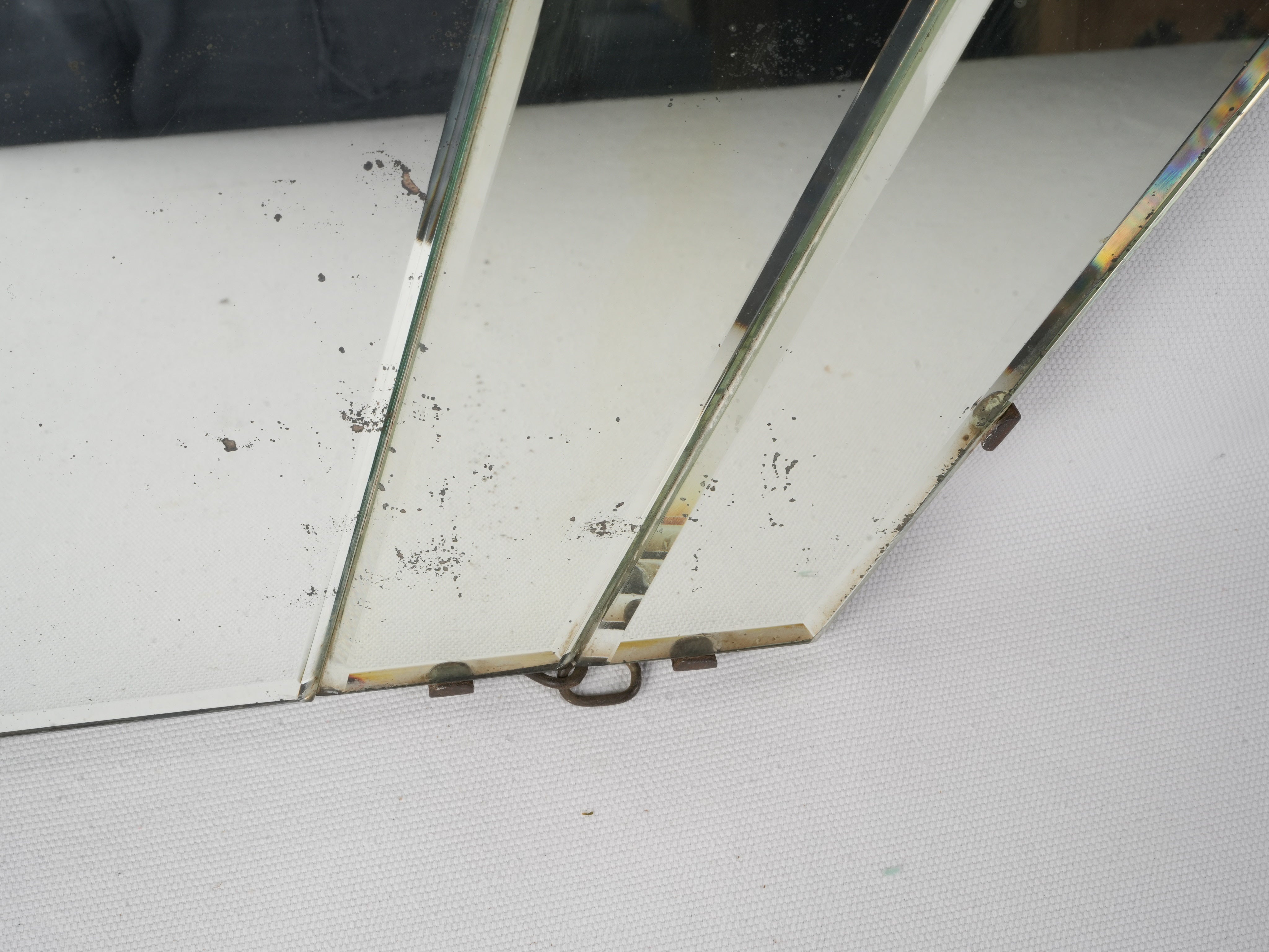 Historic faux-wood back framed mirror