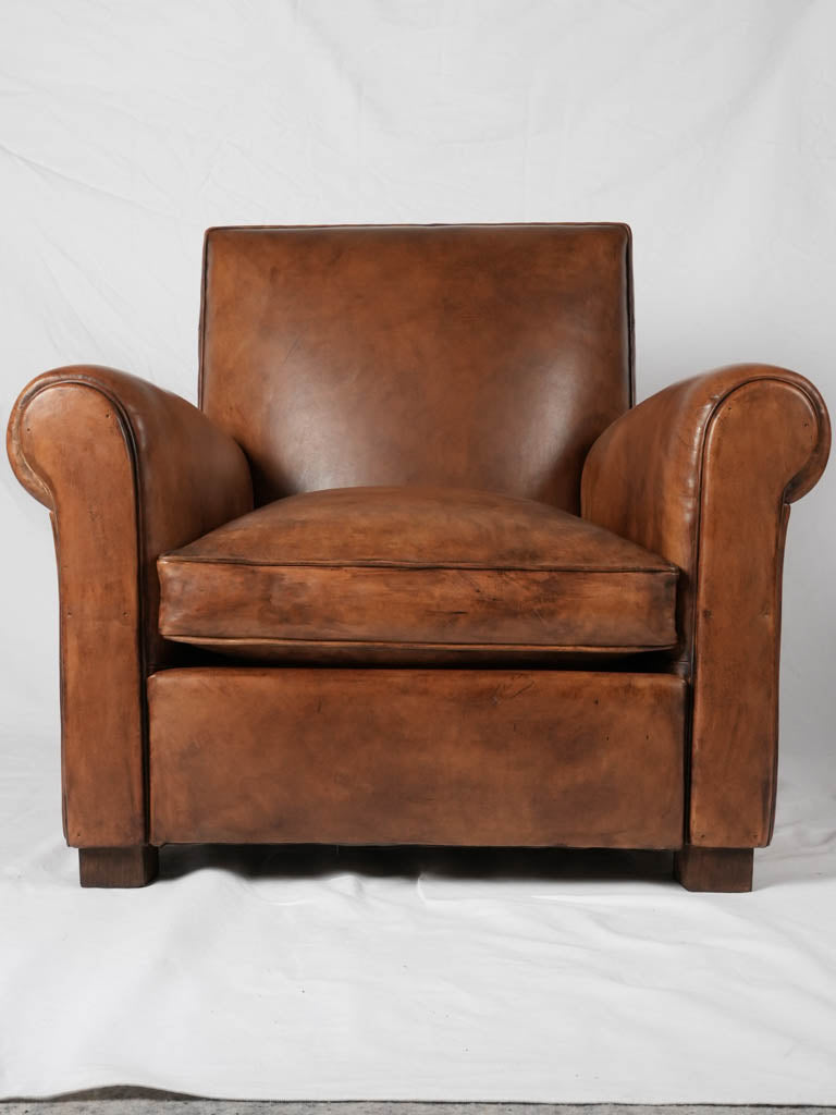 Luxurious Basane leather upholstered club chair