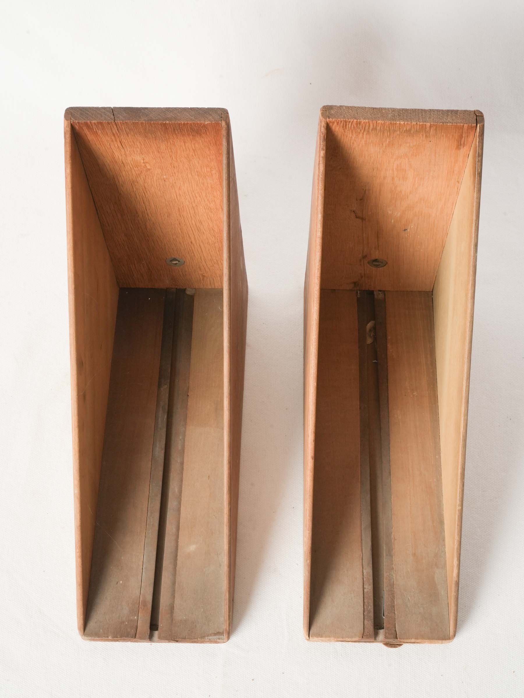 Pair of 19th Century American Hardwood Military Filing Boxes