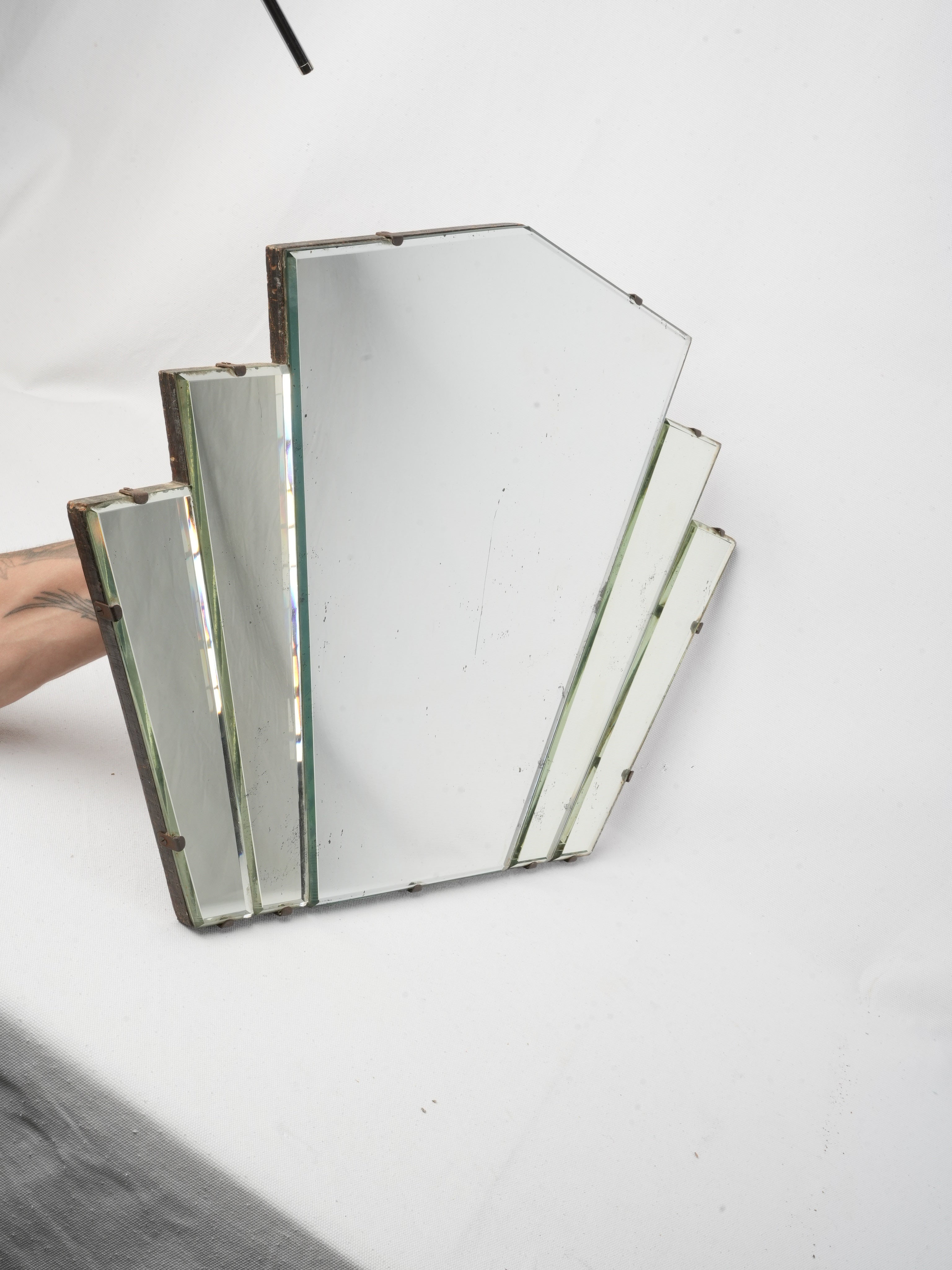 Timeless stylized 1930s accent mirror