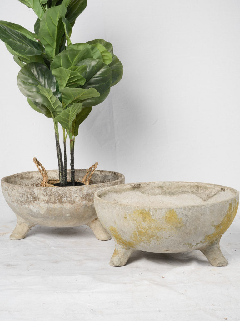 Antique stamped marmite garden planters