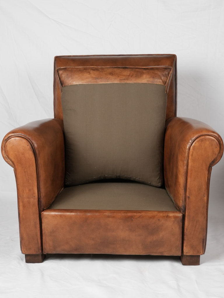 Unique Provencal crafted leather club chair