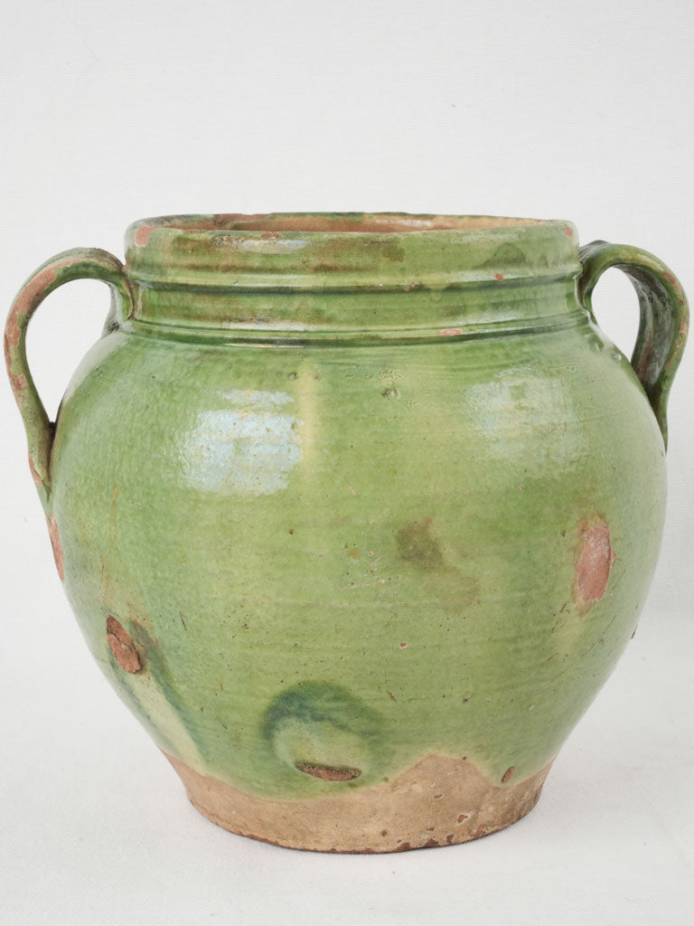 Unique century-old green Provencal crock