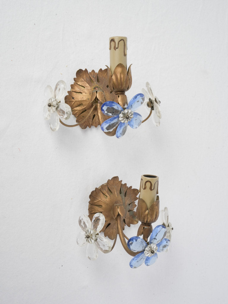 Mid-century Italian floral sconces