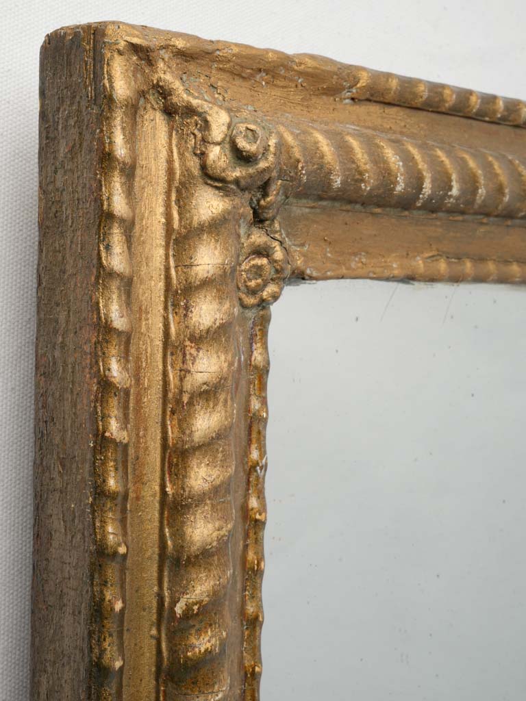 Distressed patina gold mirror