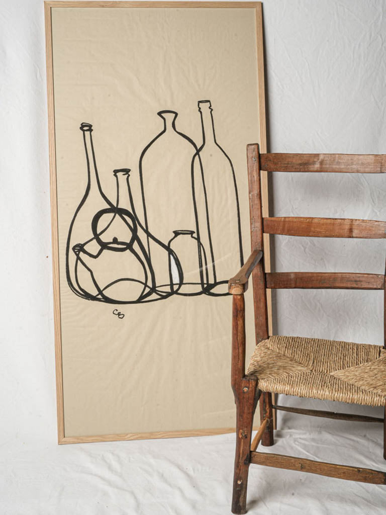 Natural wood-framed graphic print