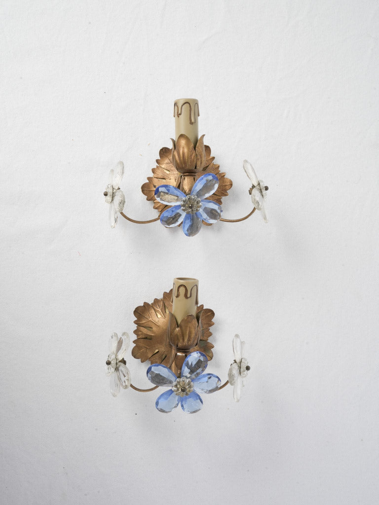 Vintage Murano glass wall sconces