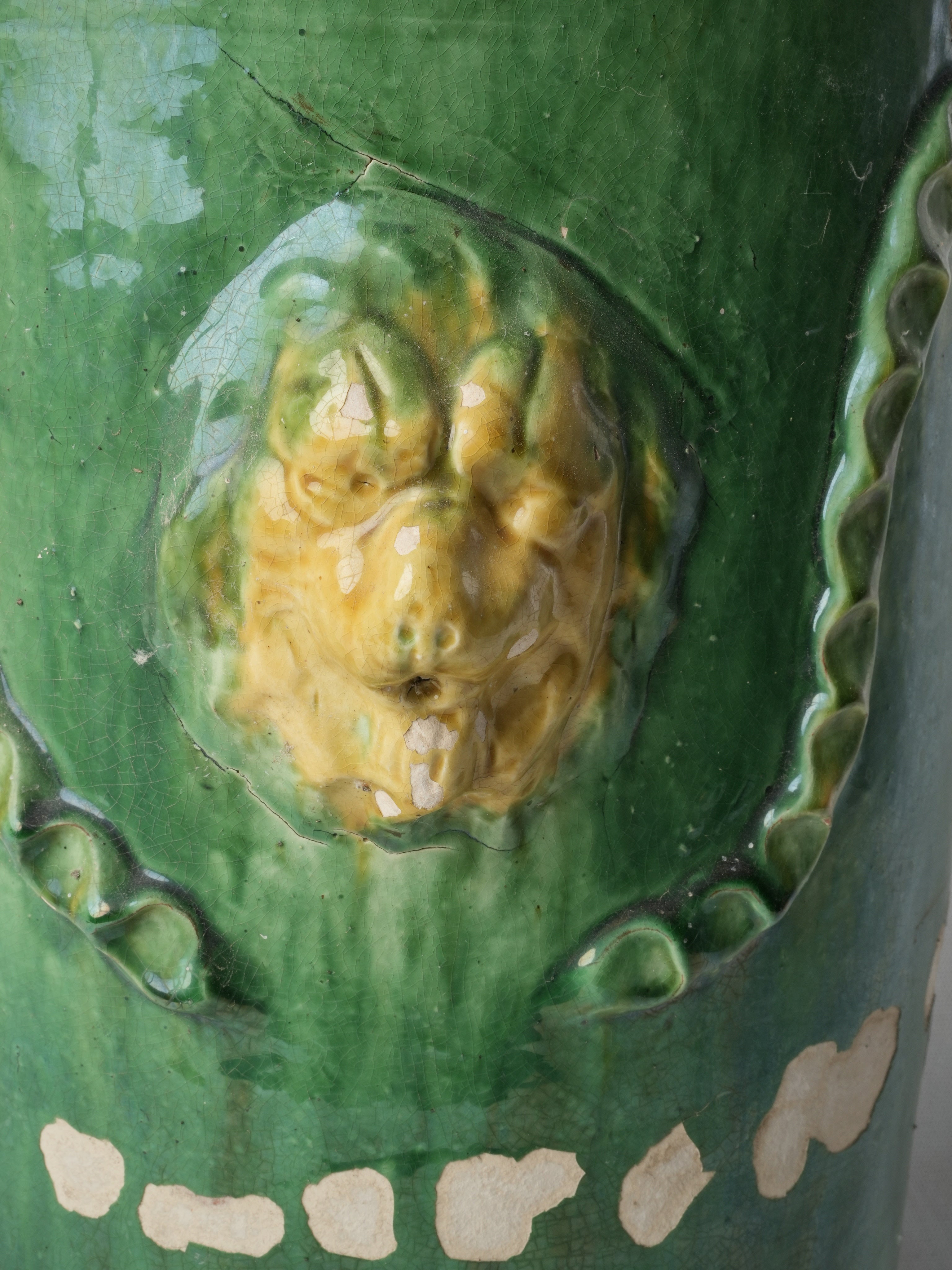 Rustic lion motif container