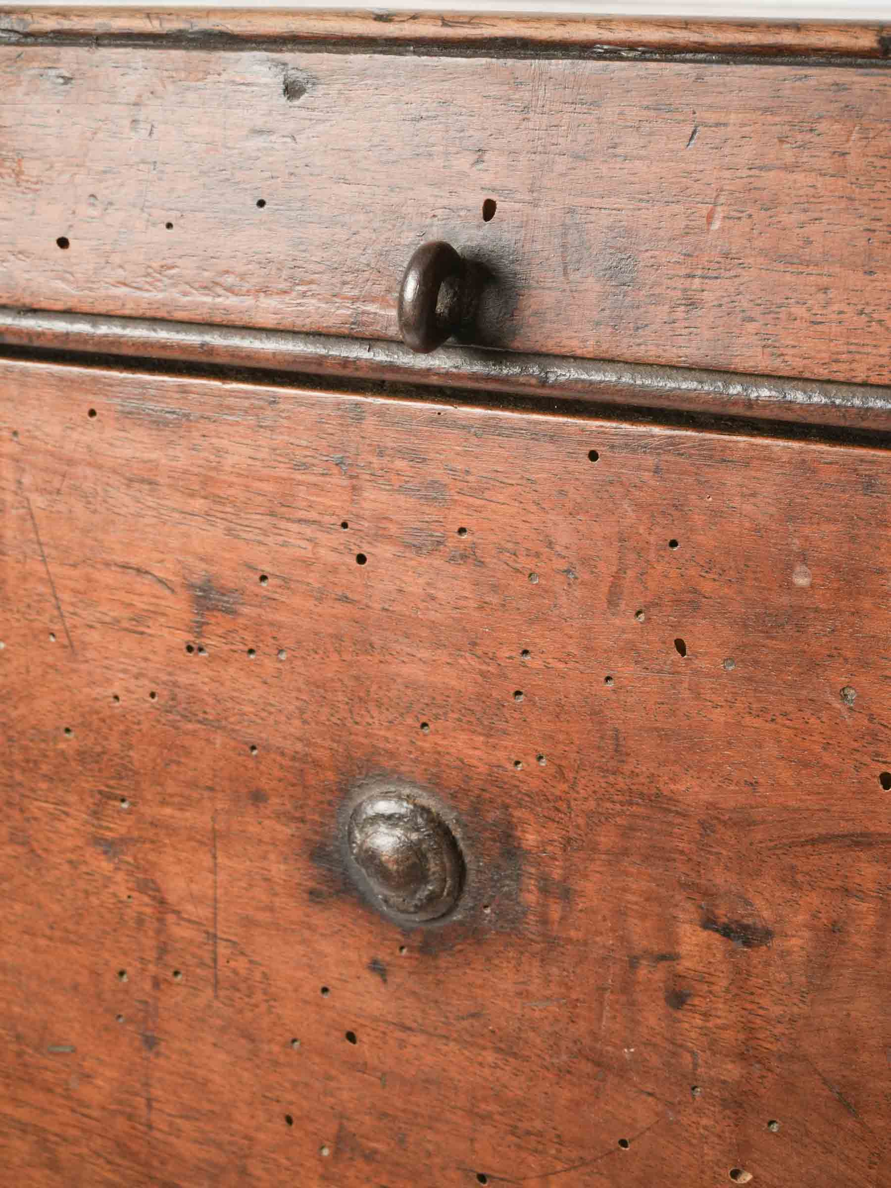 19th-Century Walnut Chest with Floral Paper Lining