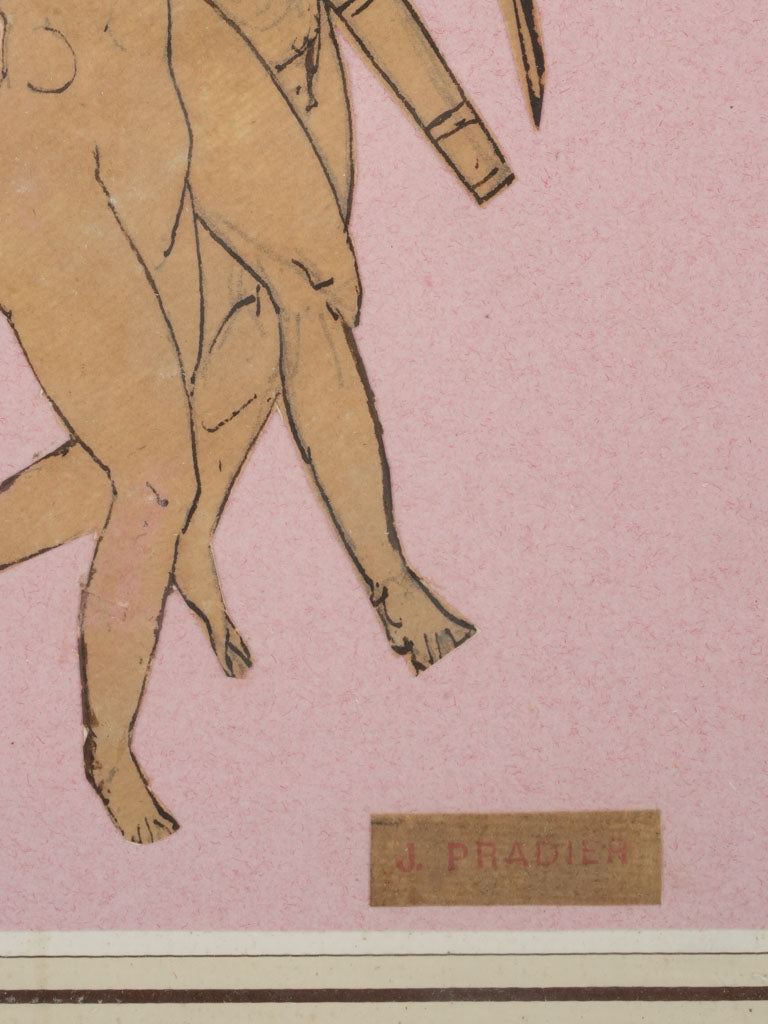 Rare sculptural preparatory sketch