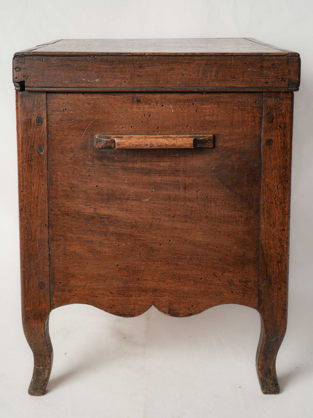 19th-Century Walnut Chest with Floral Paper Lining