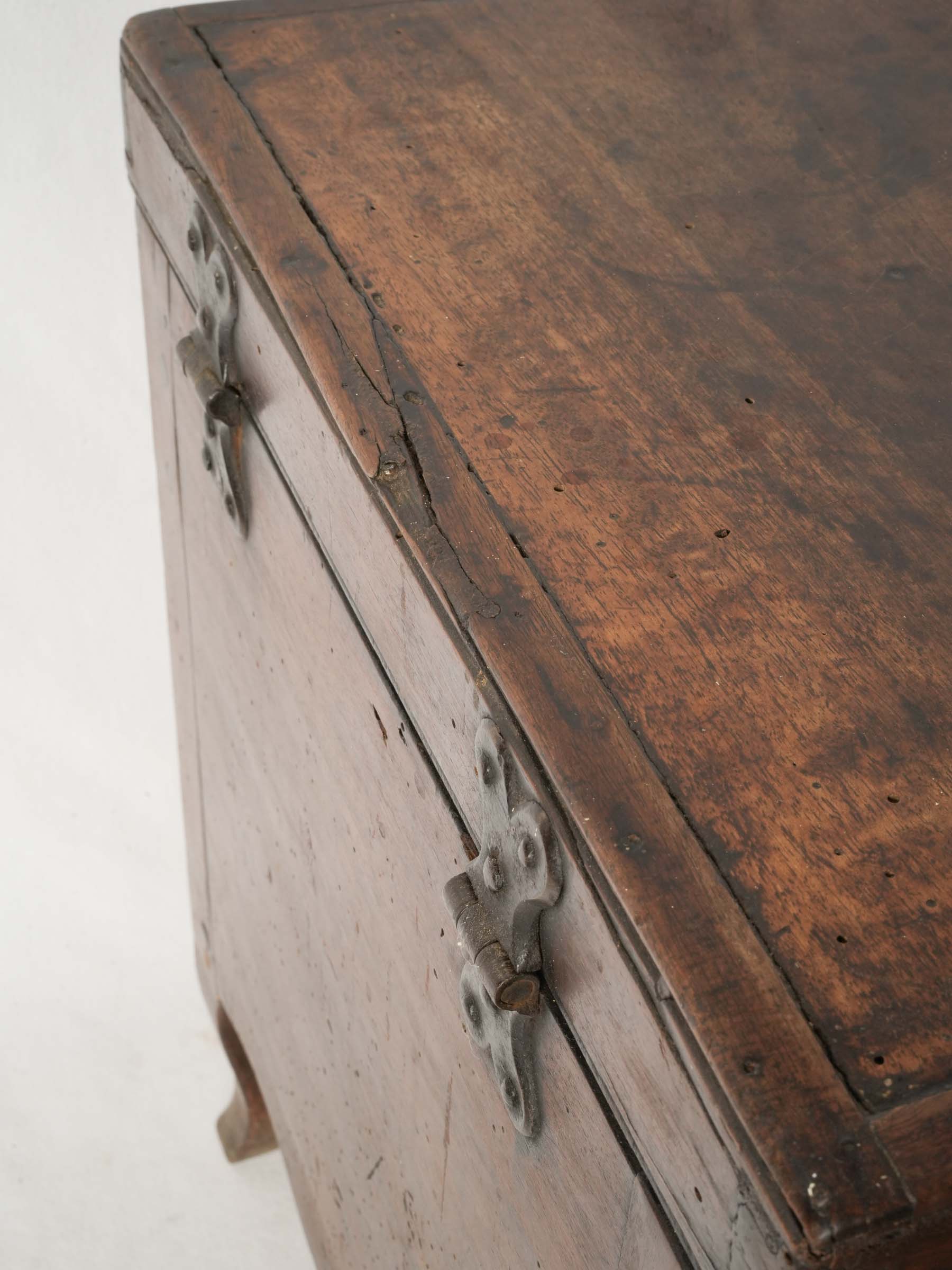 19th-Century Walnut Chest with Floral Paper Lining