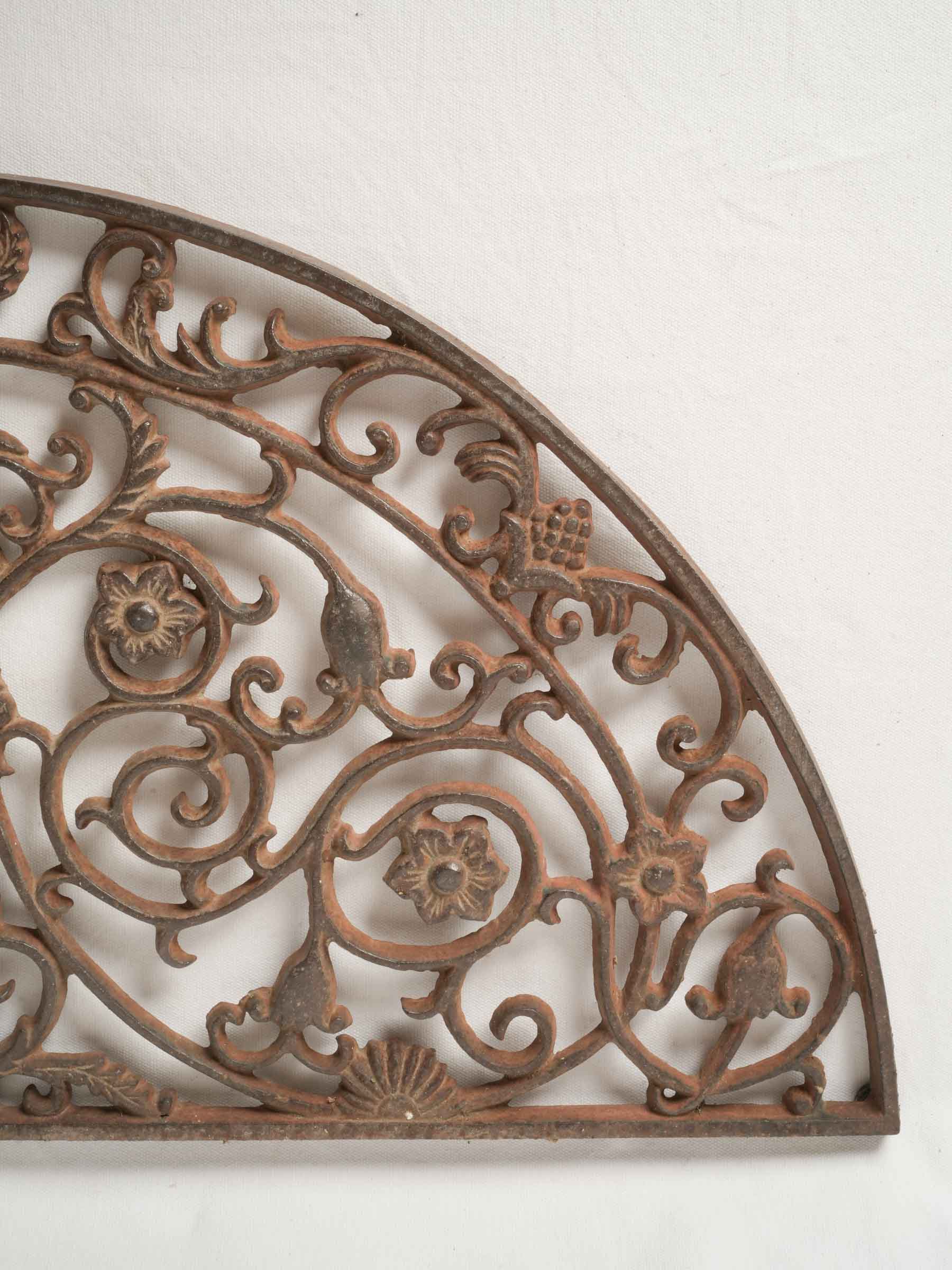 Antique French Cast Iron Shoe Scraper w/ Acanthus Detailing 36¼" x 17¾"