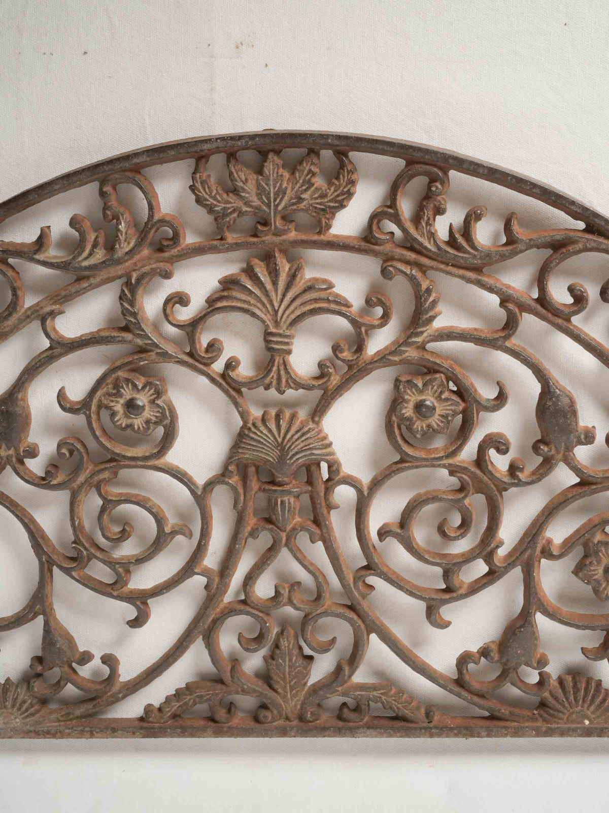 Antique French Cast Iron Shoe Scraper w/ Acanthus Detailing 36¼" x 17¾"