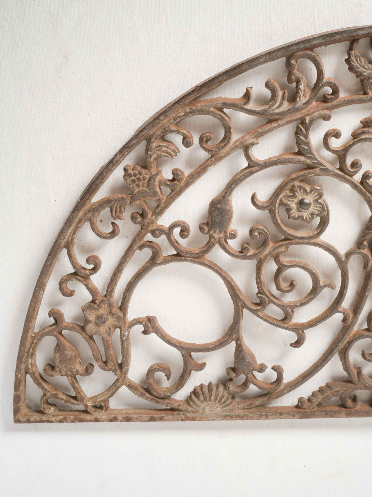 Antique French Cast Iron Shoe Scraper w/ Acanthus Detailing 36¼" x 17¾"