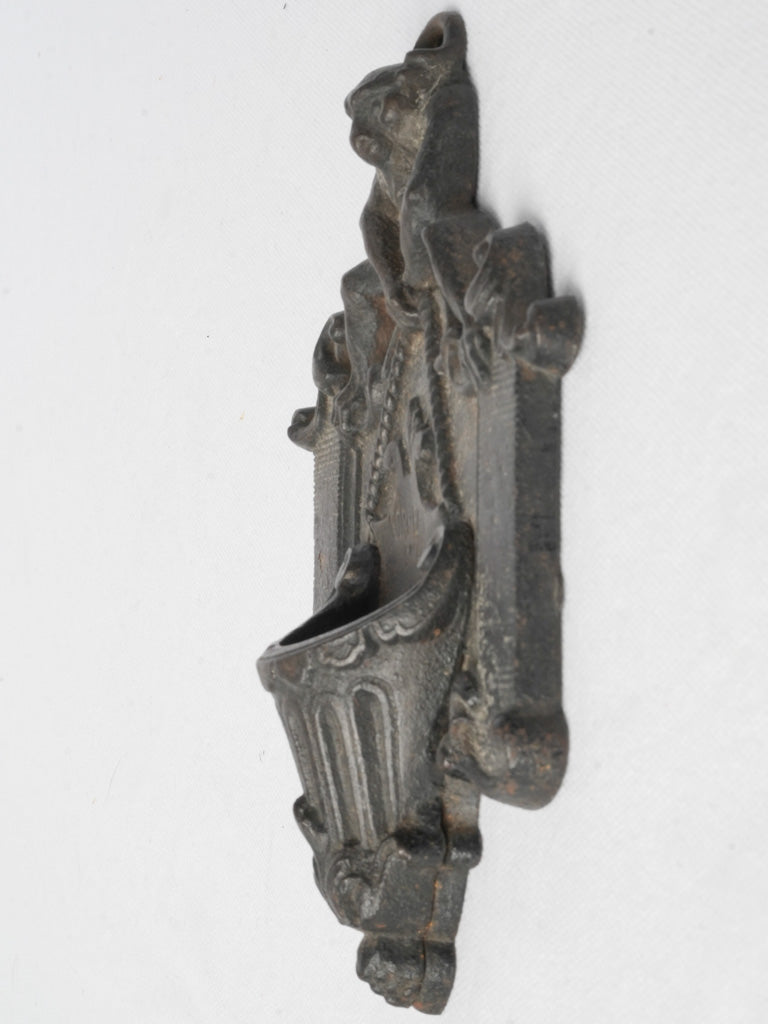 Decorative charcoal patina match receptacle