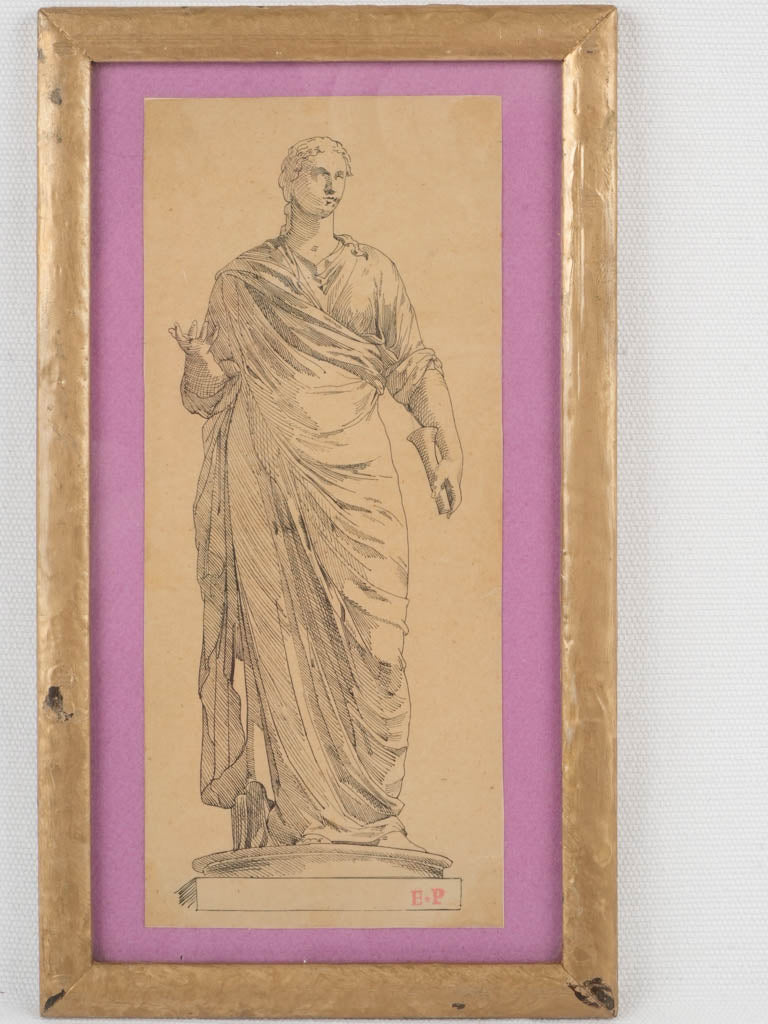 Elegant classical ink sketch art