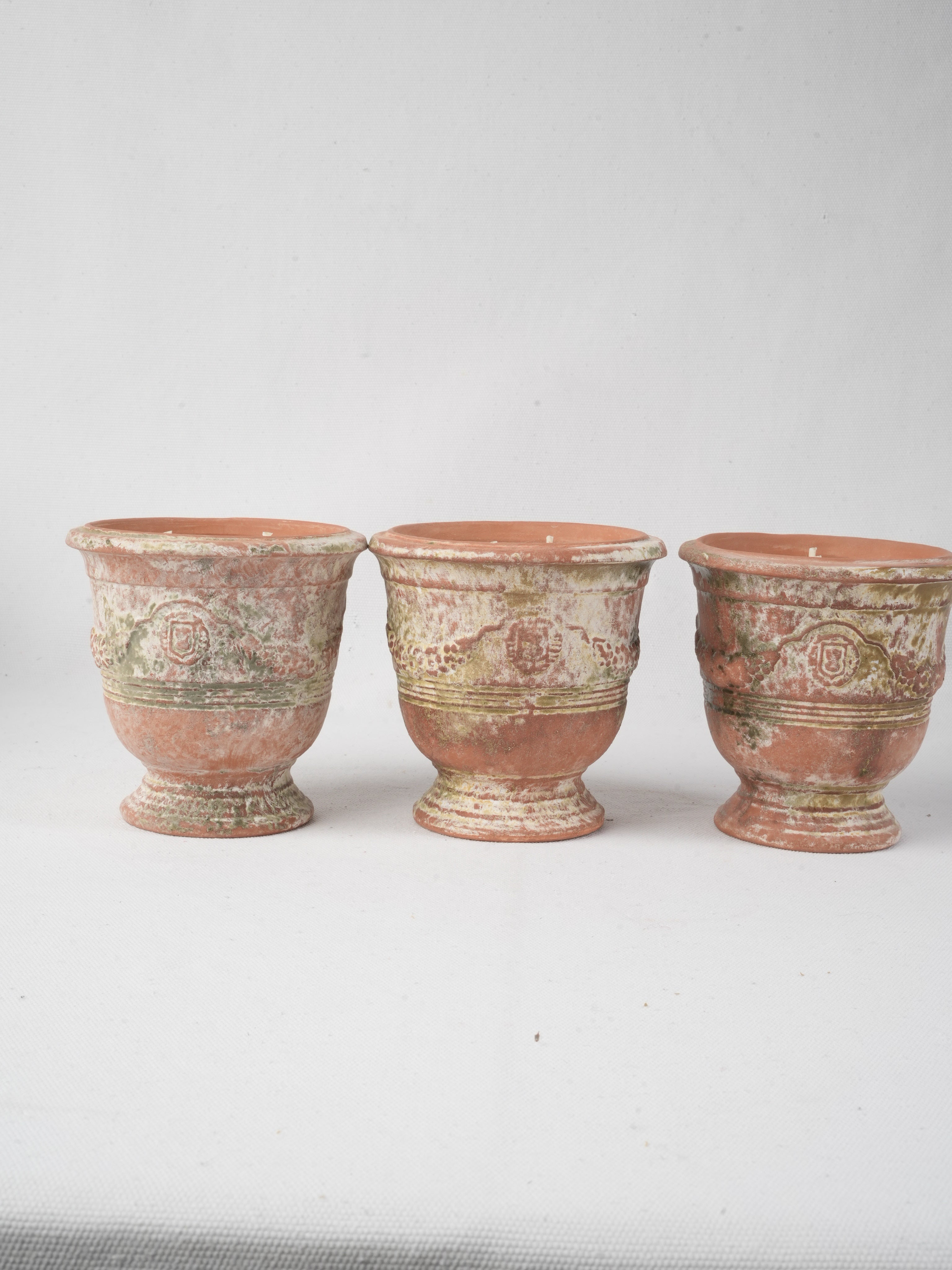 Trio Of Petite Classic French Anduze Terracotta Pot W/ Lavender Candlewax - 5"
