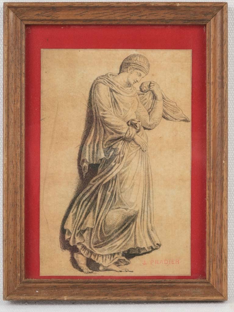 Antique reflective drawing by Pradier