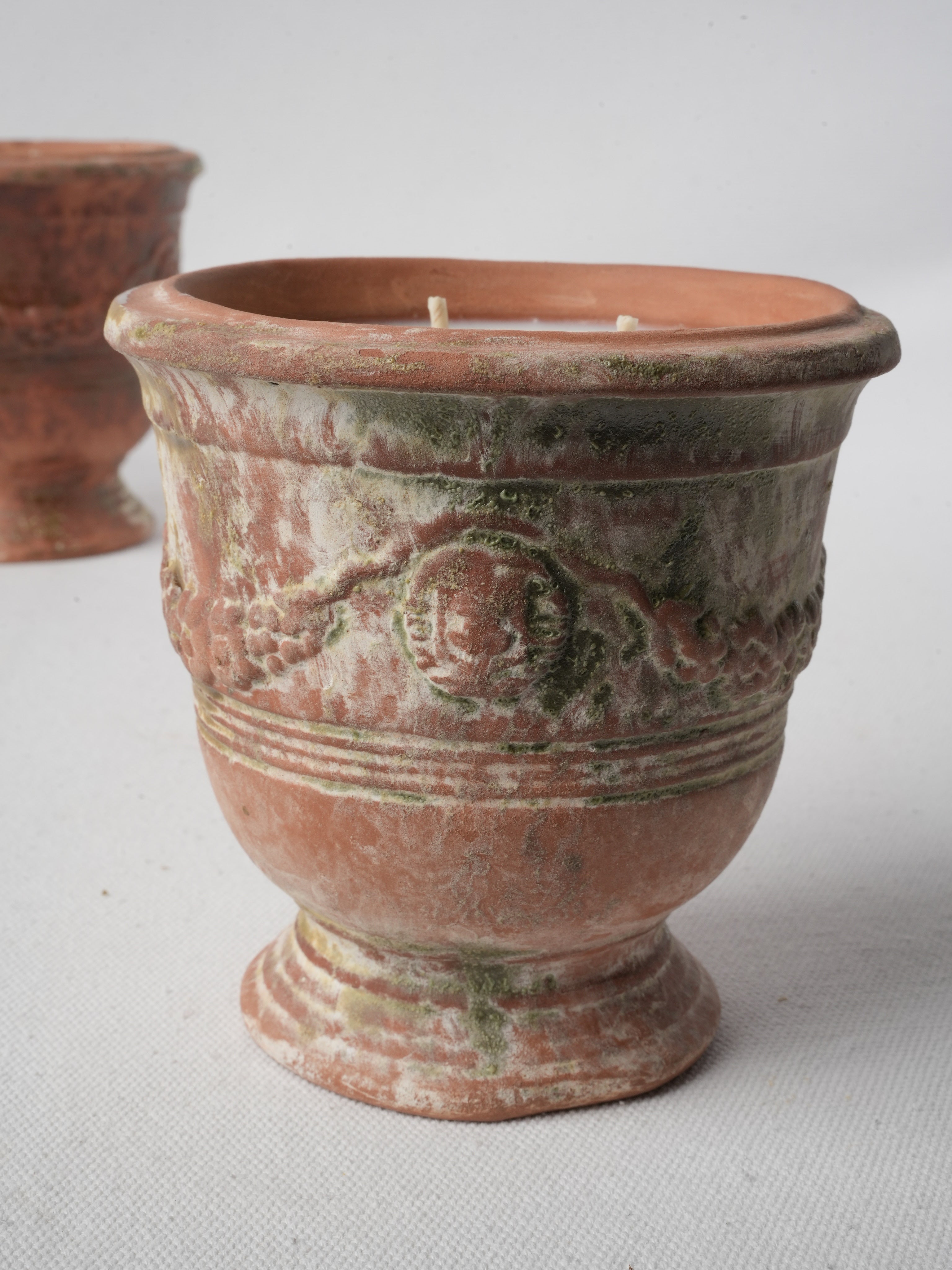 Timeless chalky white lavender candles