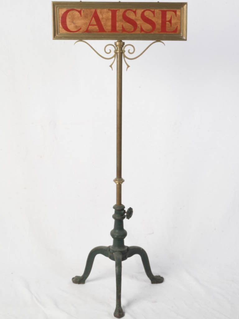 Vintage cast iron stand sign