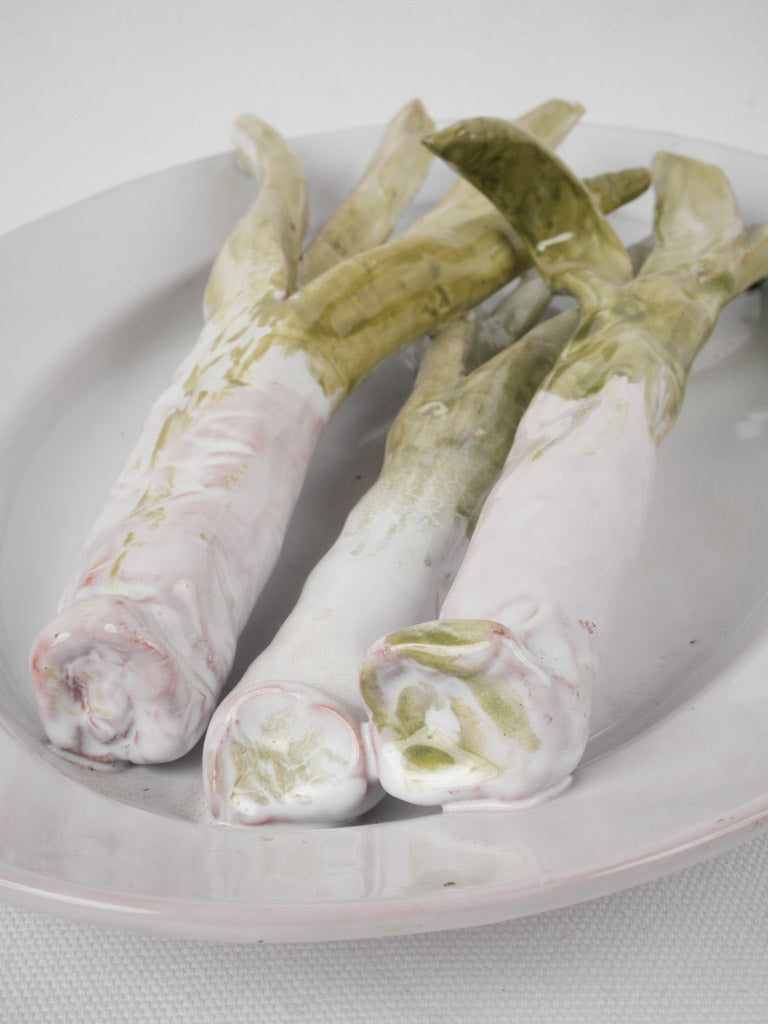 Vintage Sicilian earthenware leeks platter
