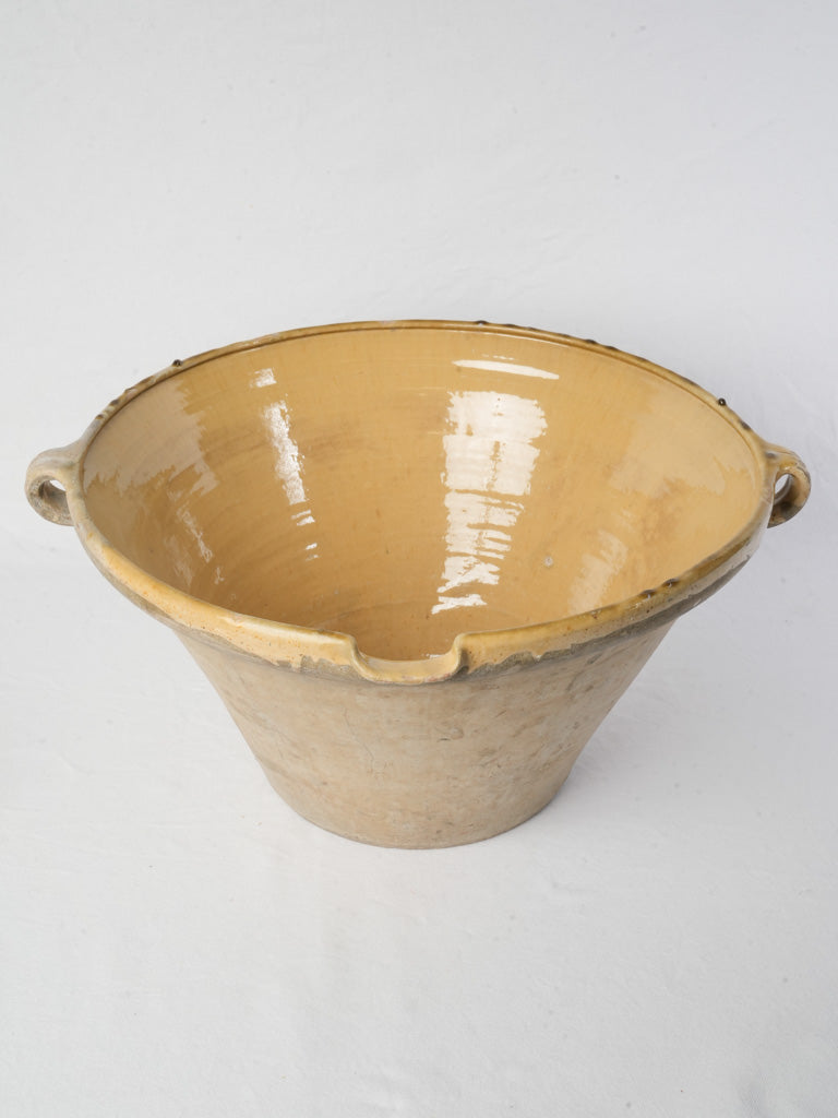 Artisanal buff-clay serving bowl