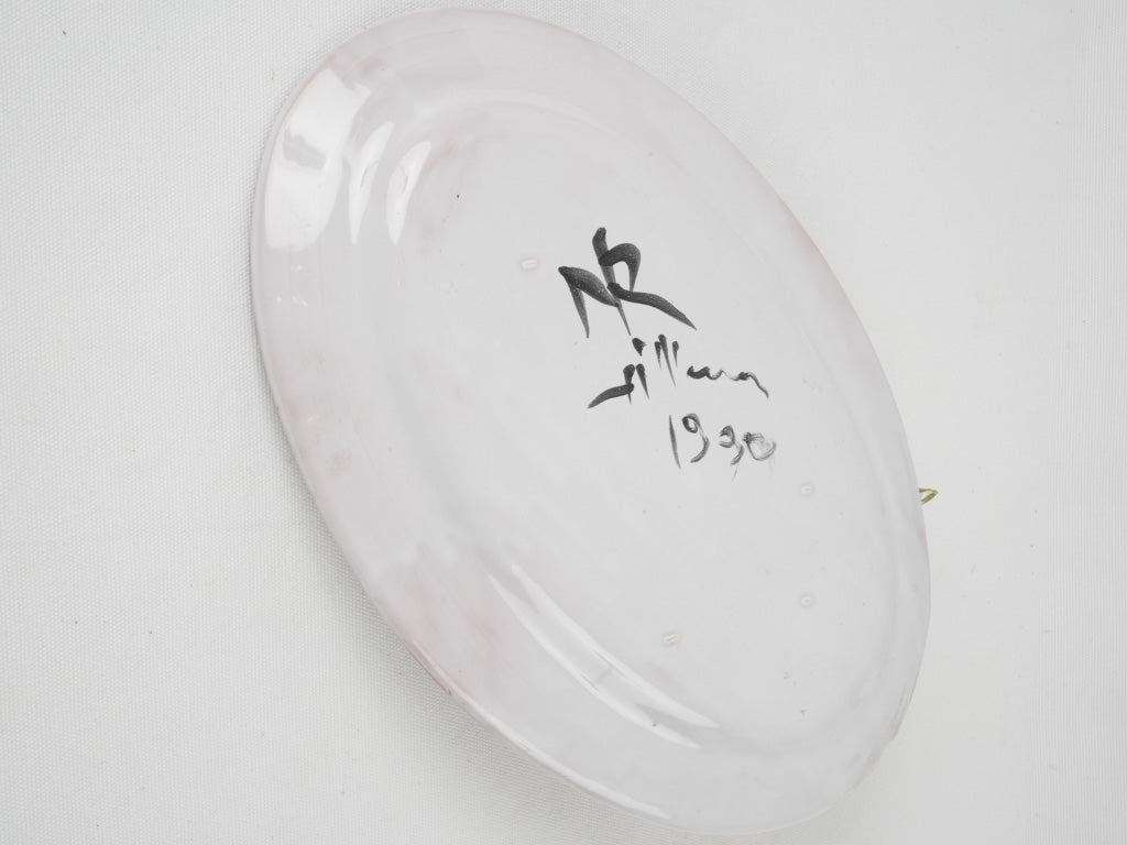 Signed Sicilian white leeks platter