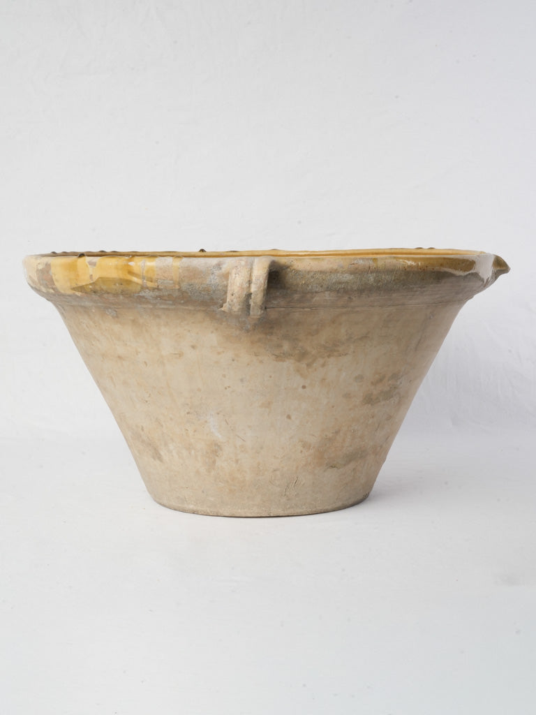 Handcrafted conical French pottery dish