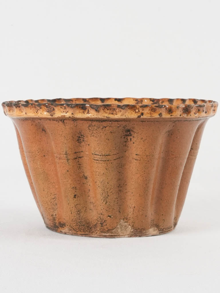 RESERVED GG Rare terracotta French cake mold - late 18th century 9"