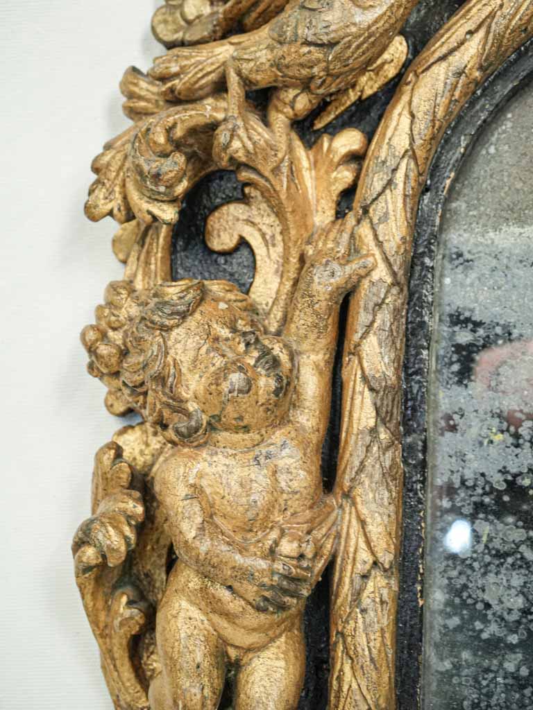 Dramatic black-painted Dutch mirror