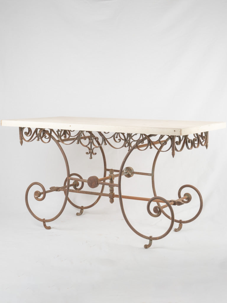 Antique French iron butcher table base