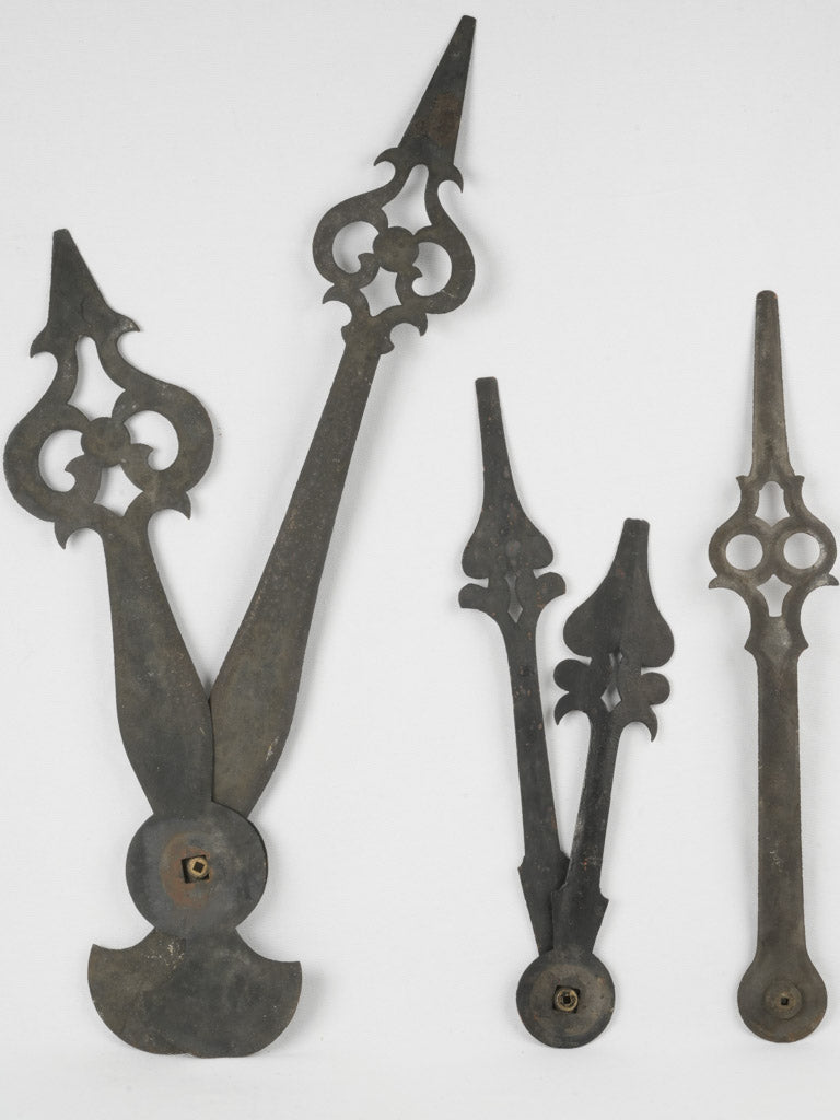 Antique iron church clock hands