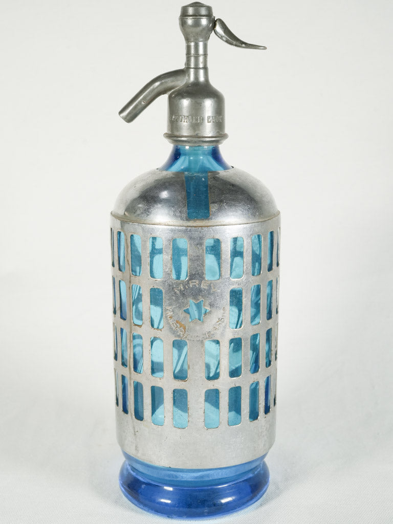 Antique blue seltzer siphon bottle