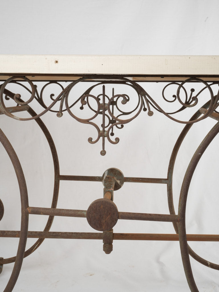 Heavyweight antique iron display table