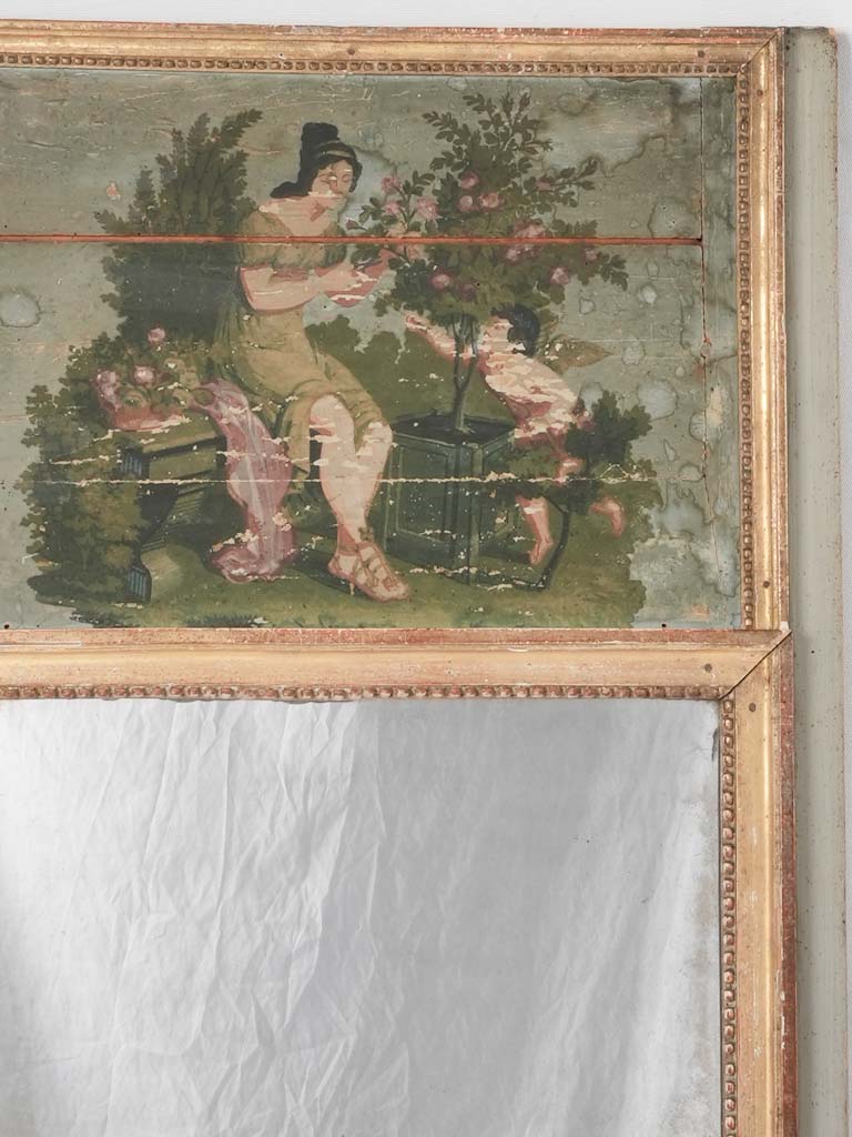 Historic painted mother-child scene mirror