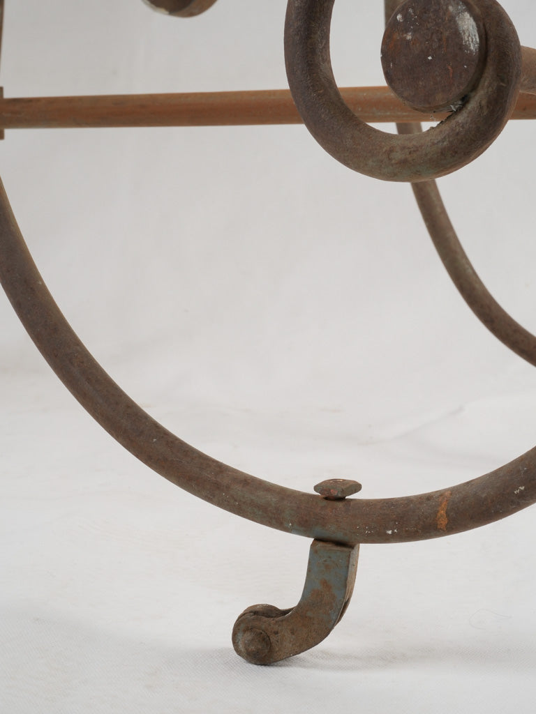 Well-crafted vintage display table with casters