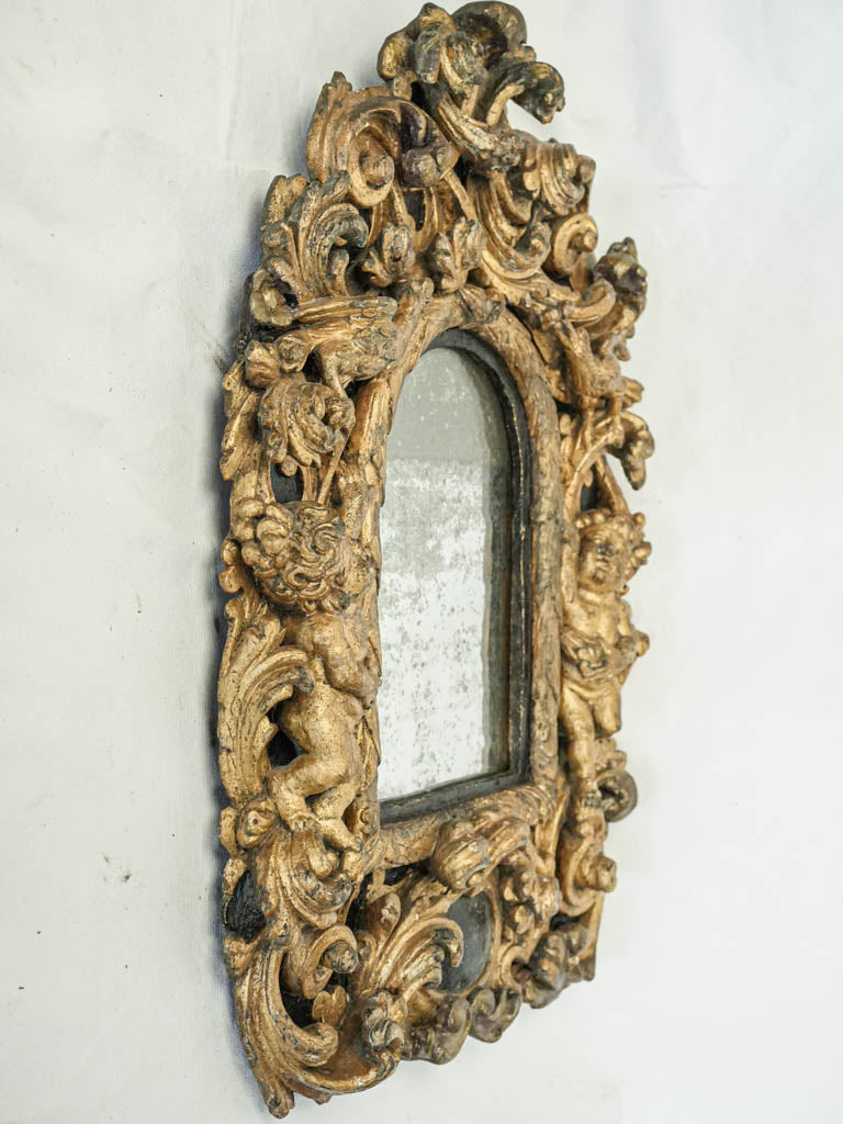 Antique mercury glass Baroque mirror