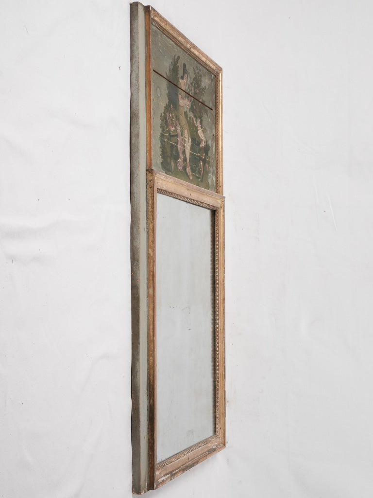 Charming pastoral art trumeau mirror