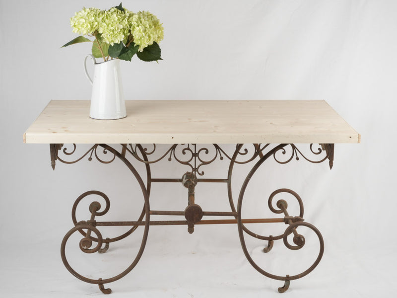 Elegant reclaimed wood antique display table